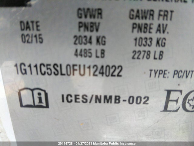 Chevrolet MALIBU LT 2015 1G11C5SL0FU124022 Image 9