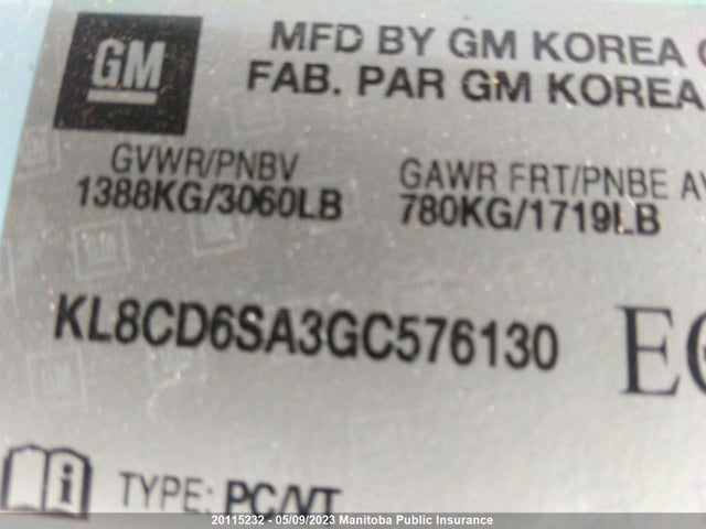 Chevrolet Spark Lt  2016 KL8CD6SA3GC576130 Image 10