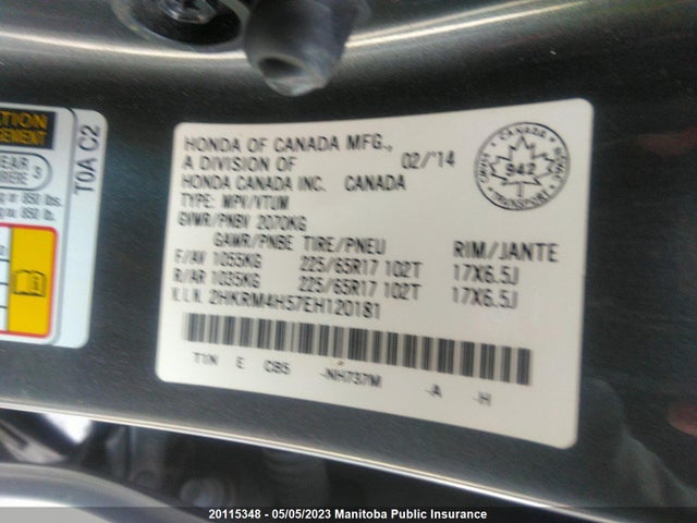 Honda CR-V EX 2014 2HKRM4H57EH120181 Image 9