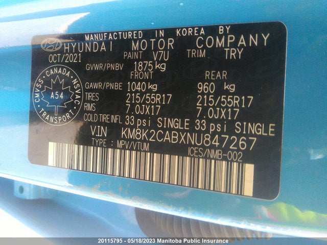 Hyundai Kona Preferred  2022 KM8K2CABXNU847267 Image 10