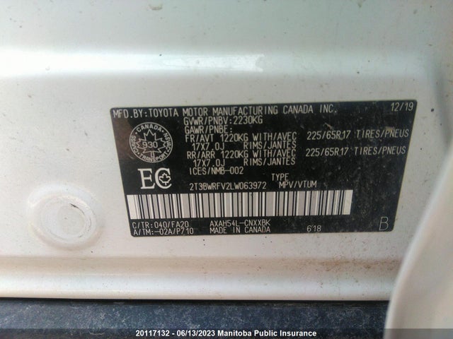 Toyota Rav4 Le Hybrid 2020 2T3BWRFV2LW063972 Image 9