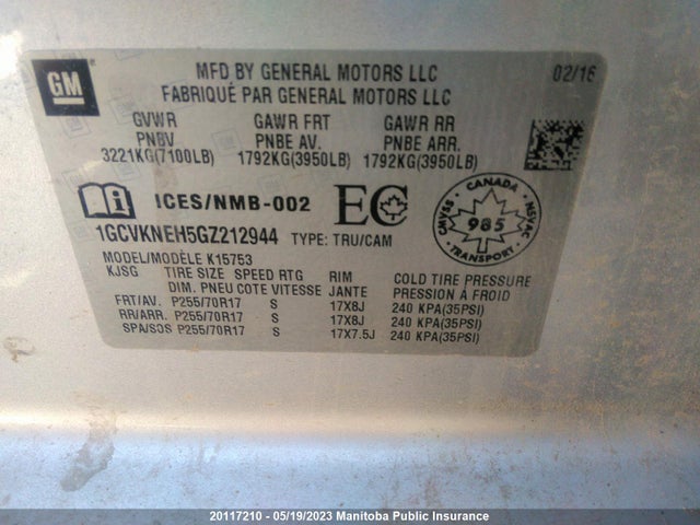 Chevrolet Silverado 1500 Wt Double Cab 2016 1GCVKNEH5GZ212944 Image 10