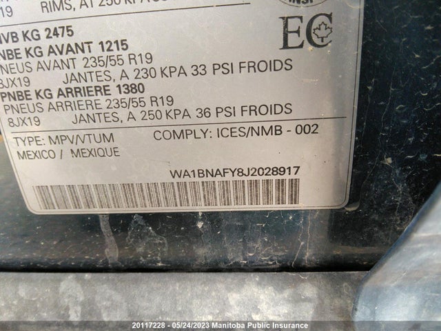 WA1BNAFY8J2028917 Audi Q5
