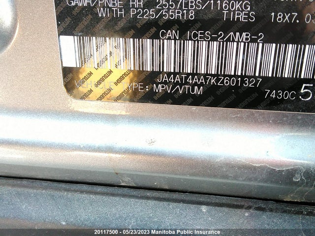 JA4AT4AA7KZ601327 Mitsubishi Eclipse Cross Se