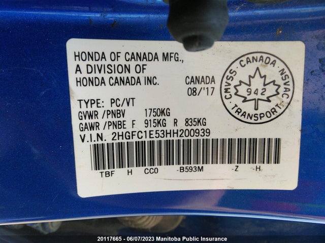 Honda CIVIC SI 2017 2HGFC1E53HH200939 Image 9