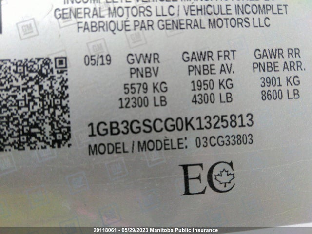Chevrolet G3500 Express Cutaway  2019 1GB3GSCG0K1325813 Image 10