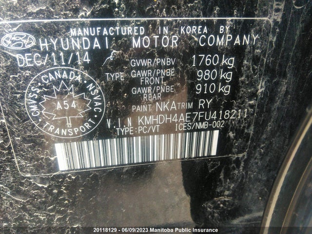 Hyundai ELANTRA SE 2015 KMHDH4AE7FU418211 Image 10