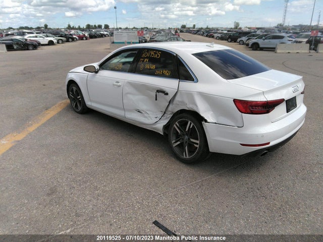 2017 AUDI A4 2.0T QUATTRO VIN: WAUCNAF46HN012728