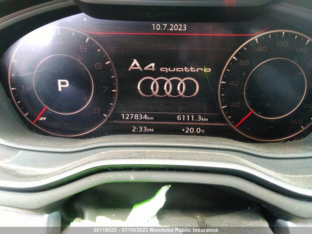 2017 AUDI A4 2.0T QUATTRO VIN: WAUCNAF46HN012728