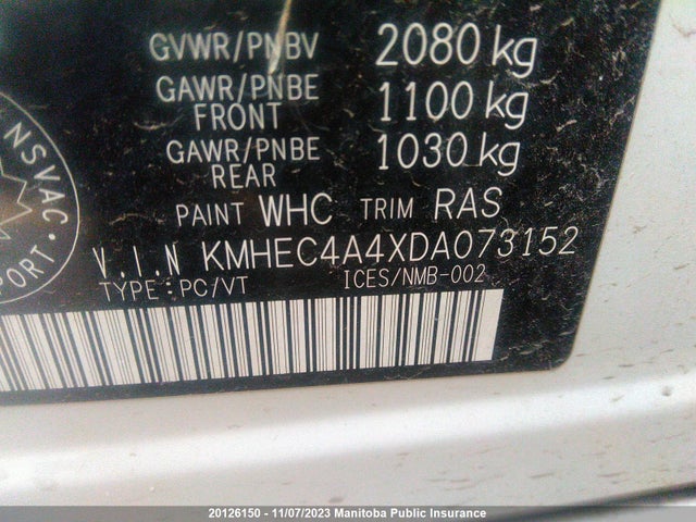 2013 Hyundai Sonata Limited Hybrid  მანქანა იყიდება აუქციონზე, vin: KMHEC4A4XDA073152, აუქციონის ნომერი: 20126150
