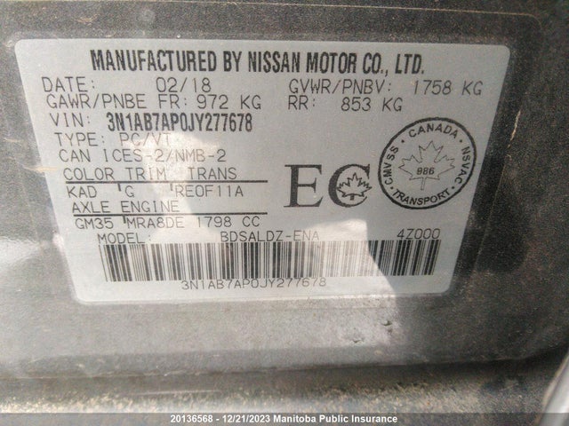 Nissan Sentra 2018 3N1AB7AP0JY277678 Image 20