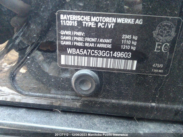 WBA5A7C53GG149603 BMW 528I