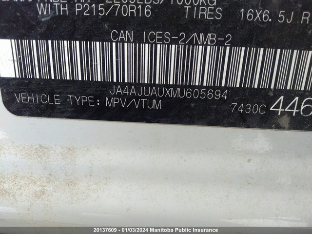 JA4AJUAUXMU605694 Mitsubishi mivec