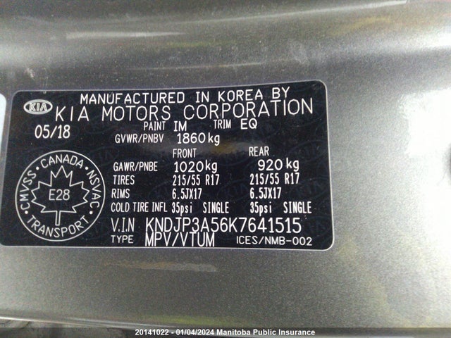 Aukcja sprzedaży 2019 Kia Soul Ex, vin: KNDJP3A56K7641515, numer aukcji: 20141022