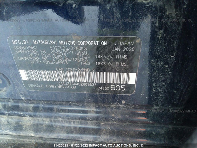 JA4JZ4AX4LZ609633 Mitsubishi OUTLANDER GT