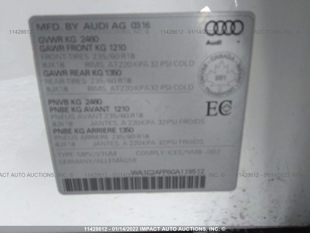 WA1C2AFP6GA119512 Audi Q5 PREMIUM