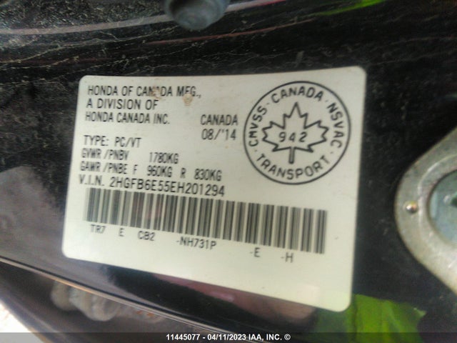 Honda CIVIC SI 2014 2HGFB6E55EH201294 Image 9
