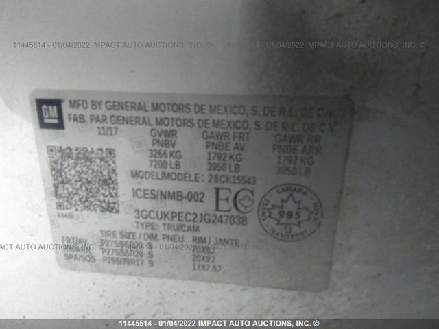 Chevrolet Silverado K1500 Custom 2018 3GCUKPEC2JG247038 Image 9