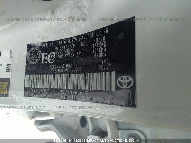Toyota COROLLA LE 2021 5YFBPMBE0MP179222 Image 10