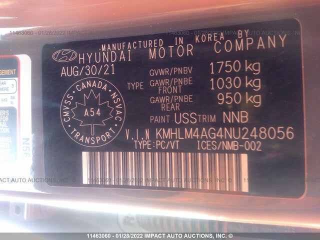 Hyundai ELANTRA SEL 2022 KMHLM4AG4NU248056 Image 10
