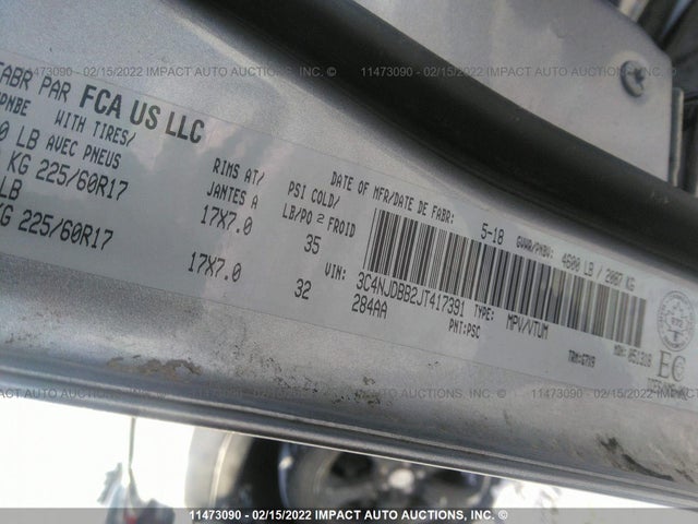 3C4NJDBB2JT417391 Jeep Compass Latitude
