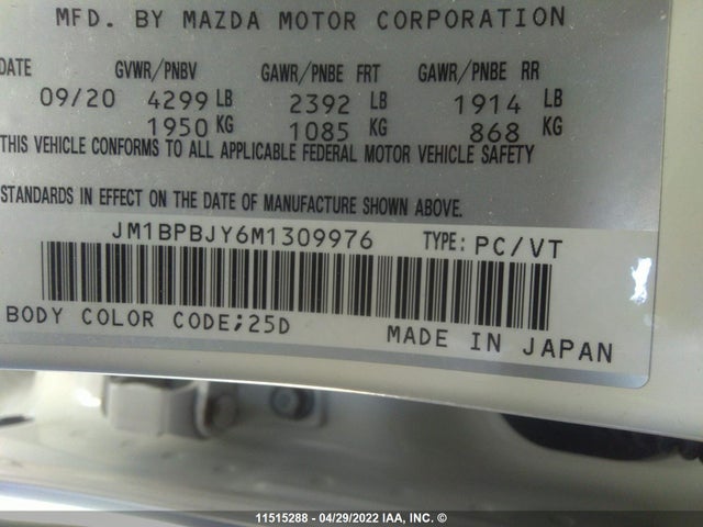 Mazda MAZDA3 2021 JM1BPBJY6M1309976 Image 10
