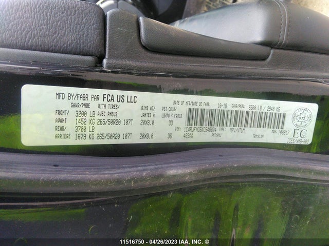 1C4RJFAG5KC548824 Jeep Grand Cherokee