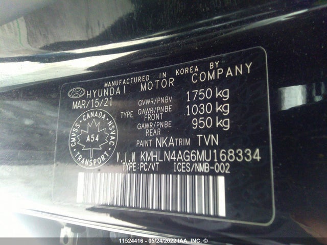Продаж на аукціоні авто 2021 Hyundai Elantra, vin: KMHLN4AG6MU168334, номер лоту: 11524416