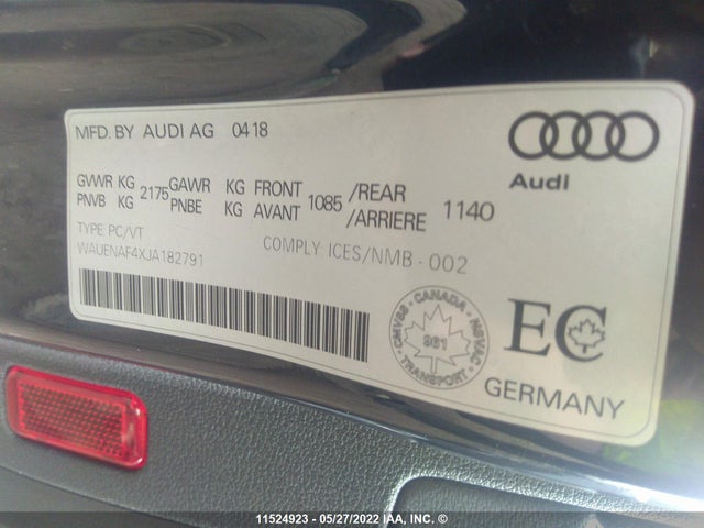 WAUENAF4XJA182791 Audi A4 Premium Plus