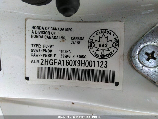 Honda Civic 2009 2HGFA160X9H001123 Image 10