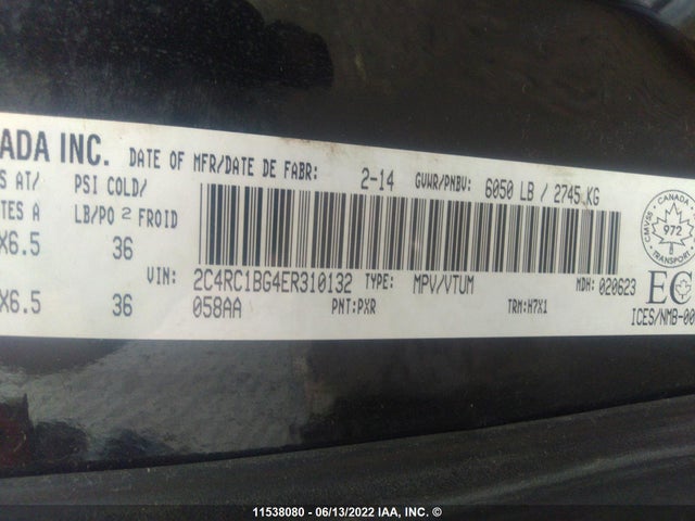 2C4RC1BG4ER310132 Chrysler Town & Country Touring