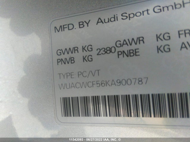 WUACWCF56KA900787 Audi RS5