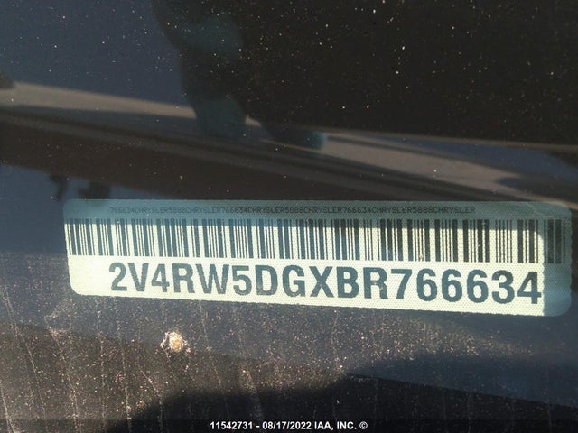 Volkswagen Routan 2011 2V4RW5DGXBR766634 Image 10