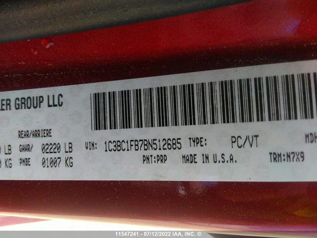 1C3BC1FB7BN512685 Chrysler 200 Touring