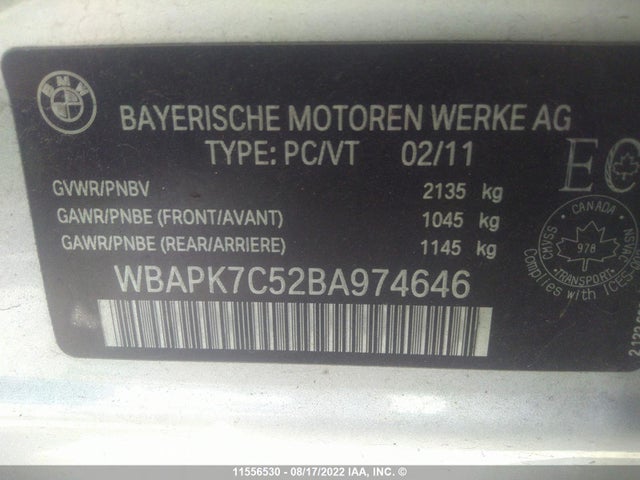 WBAPK7C52BA974646 BMW 328 XI