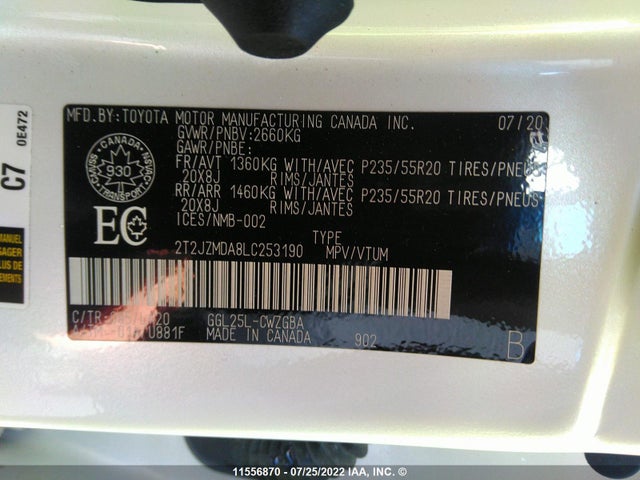 2T2JZMDA8LC253190 Lexus RX 350