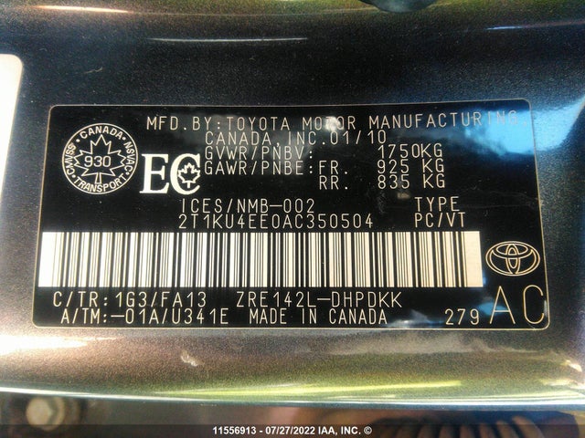 Toyota Matrix 2010 2T1KU4EE0AC350504 Image 10