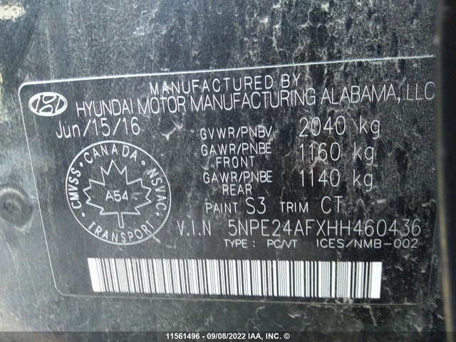 Hyundai SONATA SE 2017 5NPE24AFXHH460436 Image 10