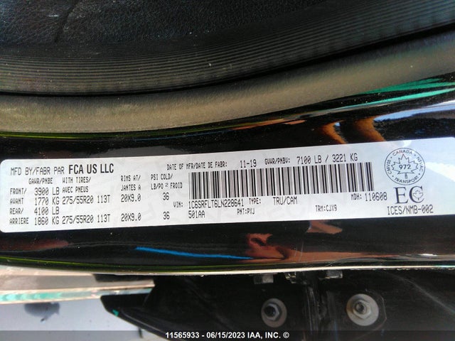1C6SRFLT6LN228641 RAM 1500 Rebel