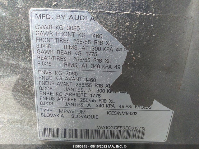 WA1CGCFE0ED013712 Audi Q7
