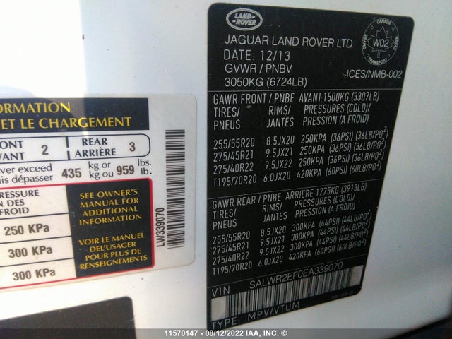 SALWR2EF0EA339070 Land Rover Range Rover Sport Sc
