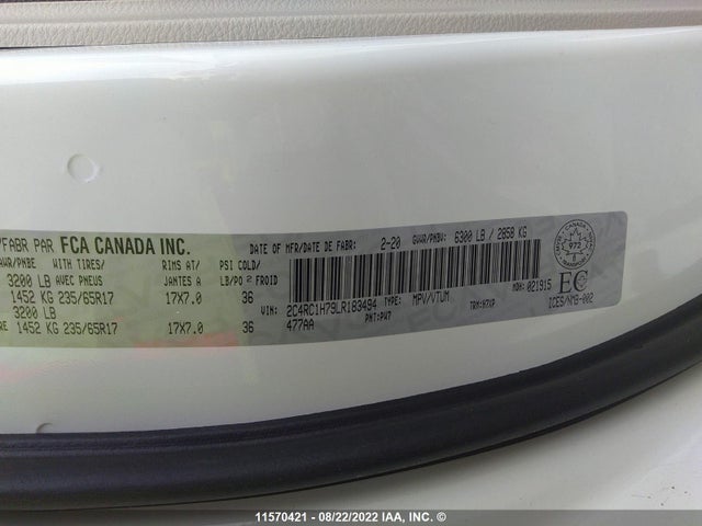 2C4RC1H79LR183494 Chrysler Pacifica