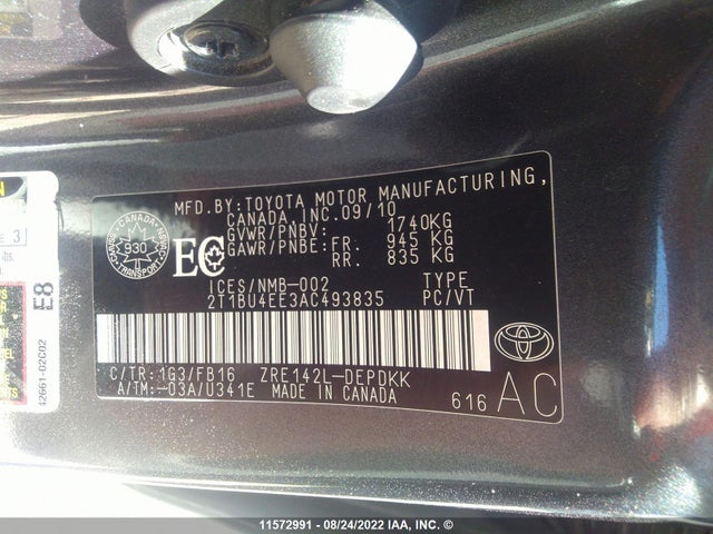 Toyota Corolla S/le/xle 2010 2T1BU4EE3AC493835 Image 9