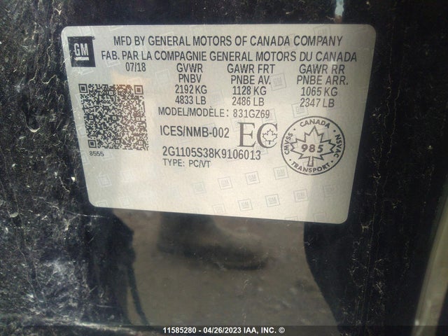 Chevrolet Impala Premier 2019 2G1105S38K9106013 Image 10