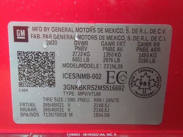 Chevrolet BLAZER RS 2021 3GNKBKRS2MS516692 Image 9