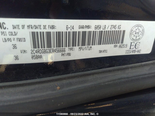Dodge Grand Caravan Se 2014 2C4RDGBG3ER456666 Image 9