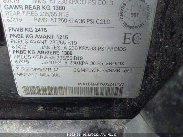 WA1BNAFY6J2241137 Audi Q5 Premium Plus