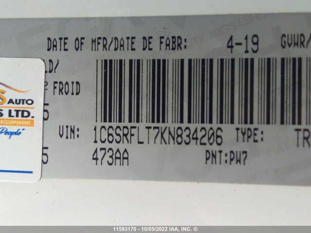 1C6SRFLT7KN834206 RAM 1500 Rebel