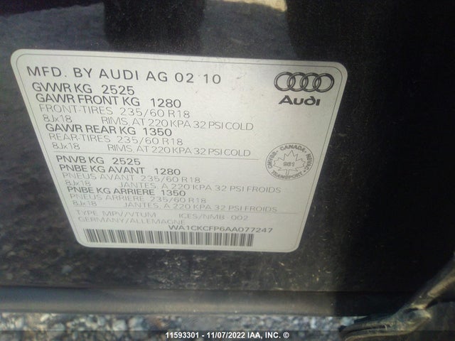 WA1CKCFP6AA077247 Audi Q5 PREMIUM