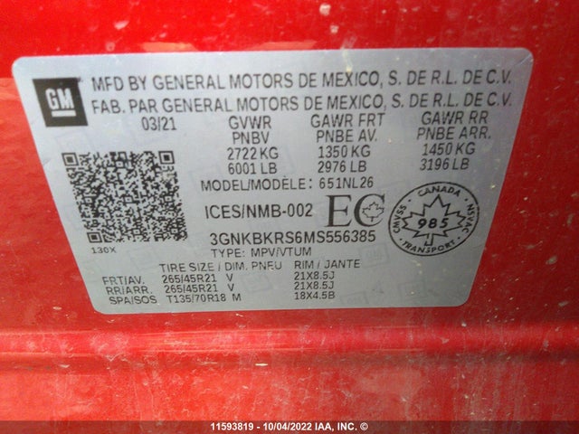 Chevrolet BLAZER RS 2021 3GNKBKRS6MS556385 Image 9